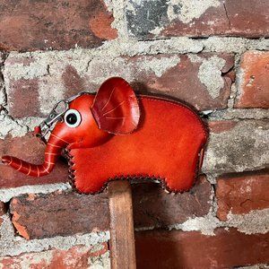 Leather elephant coin purse